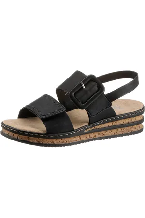 Rieker Keilsandalette, Sommerschuh, Sandale, Keilabsatz, mit modischer Schmuckspange