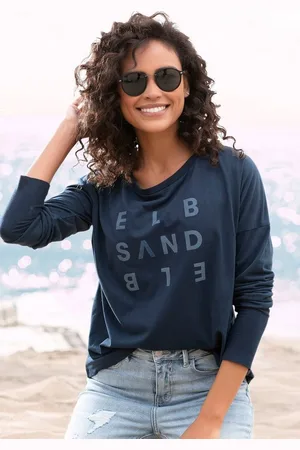 ELBSAND Longsleeve Ingiara mit Logodruck vorne, Langarmshirt, sportlich-casual