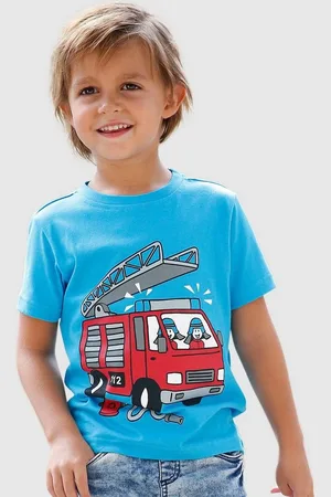 Kidsworld T-Shirt Mit coolem FEUERWEHR Druck Kurzarm, Basic-Passform, mit stylischem Druck, Rundhalsausschnitt