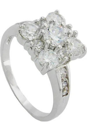GALLAY Fingerring 11x11mm Viereck mit weißen Zirkonias rhodiniert Ringgröße 56 (1-tlg) - Verkäufer: Cats Collection