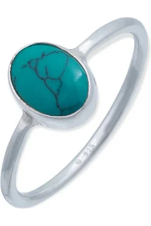 mantraroma Silberring SAMA oval aus 925 Silber mit Türkis (Ring mit Schmuckbeutel), Damenring aus 925er Silber - Verkäufer: