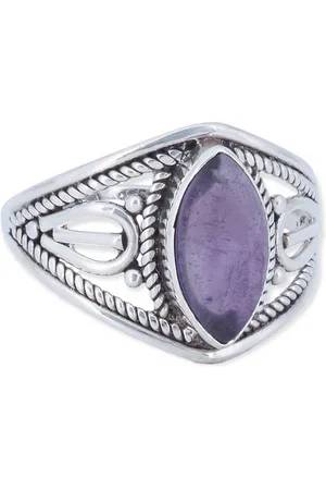 mantraroma Silberring DAHAB Ellipse aus 925 Silber mit Amethyst (Ring mit Schmuckbeutel), Damenring aus 925er Silber - Verkäufer: