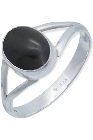 mantraroma Silberring HARDIN aus 925 Silber mit Onyx (Ring mit Schmuckbeutel), Damenring aus 925er Silber - Verkäufer: