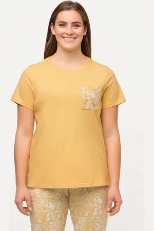 Ulla Popken Pyjama Pyjama-Shirt Rundhals Halbarm Biobaumwolle - Verkäufer: Popken Fashion Group