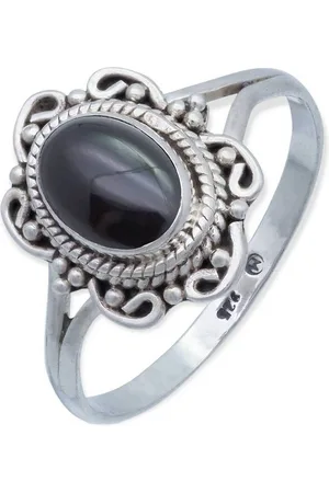 mantraroma Silberring BANGAWAN aus 925 Silber mit Onyx (Ring mit Schmuckbeutel), Damenring aus 925er Silber - Verkäufer:
