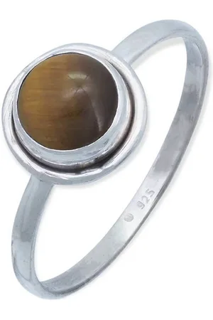 mantraroma Silberring HULETTI aus 925 Silber mit Tigerauge (Ring mit Schmuckbeutel), Damenring aus 925er Silber - Verkäufer: