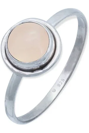 mantraroma Silberring HULETTI aus 925 Silber mit Rosenquarz (Ring mit Schmuckbeutel), Damenring aus 925er Silber - Verkäufer: