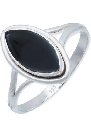 mantraroma Silberring SARALA Ellipse aus 925 Silber mit Onyx (Ring mit Schmuckbeutel), Damenring aus 925er Silber - Verkäufer: