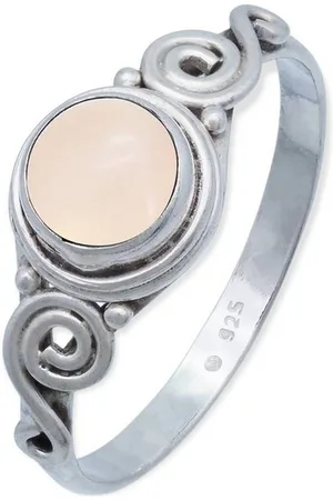 mantraroma Silberring KINURI aus 925 Silber mit Rosenquarz (Ring mit Schmuckbeutel), Damenring aus 925er Silber - Verkäufer: