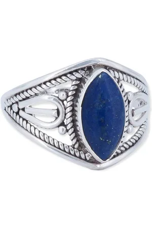mantraroma Silberring DAHAB Ellipse aus 925 Silber mit Lapis Lazuli (Ring mit Schmuckbeutel), Damenring aus 925er Silber - Verkäufer: