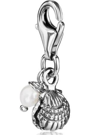Materia Charm Perle Silber Dangle Anhänger Muschel Perle weiß C11, 925 Sterling Silber, rhodiniert - Verkäufer: Schmuck