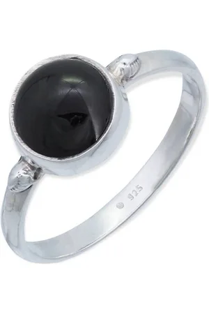 mantraroma Silberring HANA aus 925 Silber mit Onyx (Ring mit Schmuckbeutel), Damenring aus 925er Silber - Verkäufer: