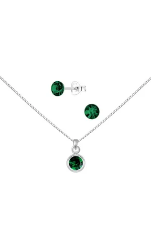 ALEXANDER YORK Schmuckset SOLITÄR emerald in 925 Sterling Silber, 4-tlg. (Schmuckset) - Verkäufer: