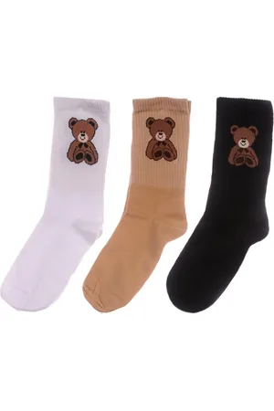 Martinex Socken Socken 3er Pack Strümpfe Set in weiß schwarz beige mit Bären elastisch, weich, 34 35 36 37 38 39 40 41 42 43 - Verkäufer: A&O Baby-und Kindermoden