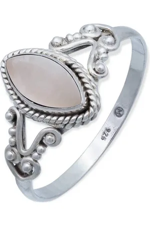 mantraroma Silberring NOBALA aus 925 Silber mit Rosenquarz (Ring mit Schmuckbeutel), Damenring aus 925er Silber - Verkäufer: