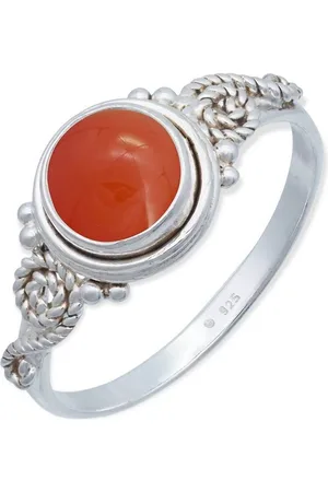 mantraroma Silberring WATU aus 925 Silber mit Karneol (Ring mit Schmuckbeutel), Damenring aus 925er Silber - Verkäufer: