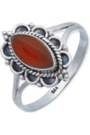 mantraroma Silberring MALUHIA aus 925 Silber mit Karneol (Ring mit Schmuckbeutel), Damenring aus 925er Silber - Verkäufer: