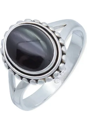 mantraroma Silberring GAMSA aus 925 Silber mit Onyx (Ring mit Schmuckbeutel), Damenring aus 925er Silber - Verkäufer: