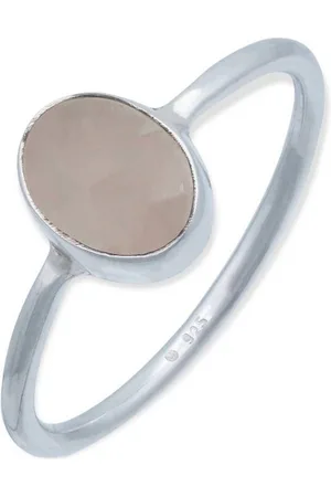 mantraroma Silberring SAMA oval aus 925 Silber mit Rosenquarz (Ring mit Schmuckbeutel), Damenring aus 925er Silber - Verkäufer: