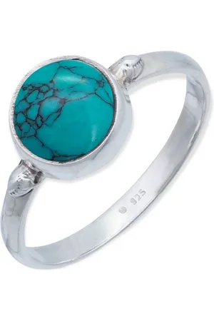 mantraroma Silberring HANA aus 925 Silber mit Türkis (Ring mit Schmuckbeutel), Damenring aus 925er Silber - Verkäufer: