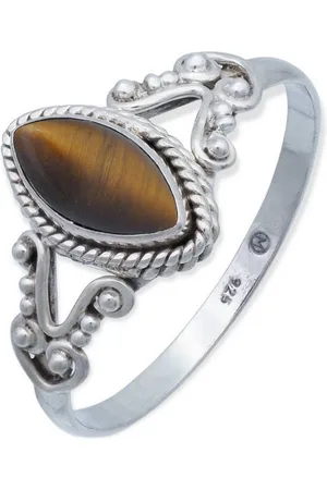 mantraroma Silberring NOBALA aus 925 Silber mit Tigerauge (Ring mit Schmuckbeutel), Damenring aus 925er Silber - Verkäufer:
