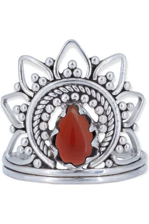 mantraroma Silberring MUDARA-SATU aus 925 Silber mit Karneol (Ring mit Schmuckbeutel), Damenring aus 925er Silber - Verkäufer: