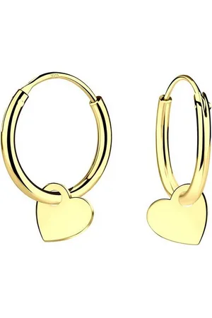 ALEXANDER YORK Paar Creolen Charm-HERZ in Gold, 2-tlg. (Ohrringe), 925 Sterling Silber, 750 Gelbgold-Vergoldung - Verkäufer: