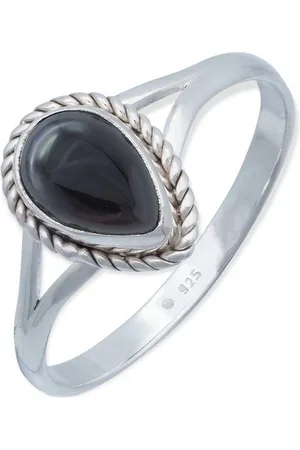mantraroma Silberring NILA Tropfen aus 925 Silber mit Onyx (Ring mit Schmuckbeutel), Damenring aus 925er Silber - Verkäufer: