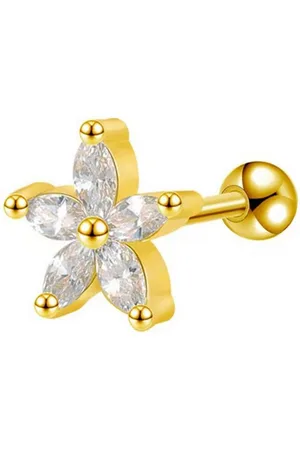 Karisma Nasenpiercing Labret/Lippe Medusa Ohrpiercing Tragus Helix Piercing Ohrring Blume, HLE127 1,2mm Stärke 8mm Edelstahlsteg - Verkäufer: Schmuck