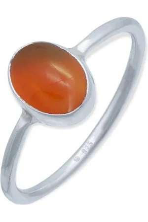 mantraroma Silberring SAMA oval aus 925 Silber mit Karneol (Ring mit Schmuckbeutel), Damenring aus 925er Silber - Verkäufer: