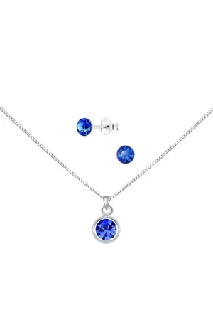 ALEXANDER YORK Schmuckset SOLITÄR saphir in 925 Sterling Silber, 4-tlg. (Schmuckset) - Verkäufer:
