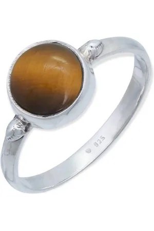mantraroma Silberring HANA aus 925 Silber mit Tigerauge (Ring mit Schmuckbeutel), Damenring aus 925er Silber - Verkäufer: