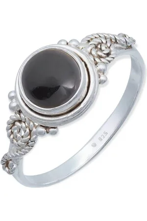 mantraroma Silberring WATU aus 925 Silber mit Onyx (Ring mit Schmuckbeutel), Damenring aus 925er Silber - Verkäufer: