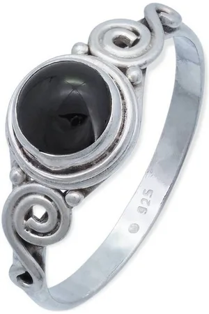 mantraroma Silberring KINURI aus 925 Silber mit Onyx (Ring mit Schmuckbeutel), Damenring aus 925er Silber - Verkäufer: