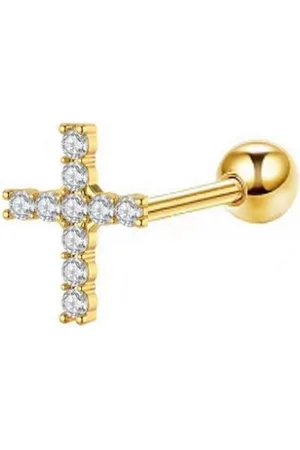 Karisma Nasenpiercing Labret/Lippe Medusa Ohrpiercing Tragus Helix Piercing Ohrring HLE89, Kreuz 1,2mm Stärke 8mm Edelstahlsteg - Verkäufer: Schmuck