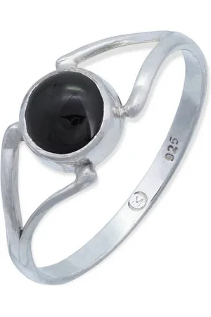 mantraroma Silberring TEKILI rund aus 925 Silber mit Onyx (Ring mit Schmuckbeutel), Damenring aus 925er Silber - Verkäufer: