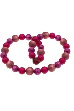 Bella Carina Perlenkette Kette mit glitzernden Polaris Perlen pink, pink glitzernd - Verkäufer: