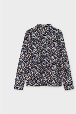 NAME IT Langarmshirt Dünnes Langarm Shirt Jersey Blumen Top Oberteil NKFOLIBER NKFOLIBER LS SLIM HIGH NECK TOP - Verkäufer: ARIZONAS