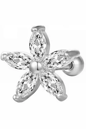 Karisma Nasenpiercing Labret/Lippe Medusa Ohrpiercing Tragus Helix Piercing Ohrring Blume, HLE127 1,2mm Stärke 8mm Edelstahlsteg - Verkäufer: Schmuck
