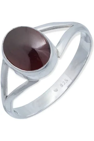 mantraroma Silberring HARDIN aus 925 Silber mit Granat (Ring mit Schmuckbeutel), Damenring aus 925er Silber - Verkäufer: