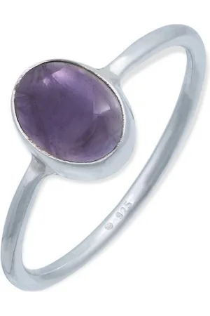 mantraroma Silberring SAMA oval aus 925 Silber mit Amethyst (Ring mit Schmuckbeutel), Damenring aus 925er Silber - Verkäufer: