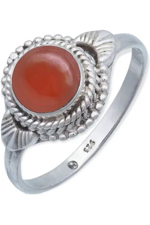 mantraroma Silberring MANAIA aus 925 Silber mit Karneol (Ring mit Schmuckbeutel), Damenring aus 925er Silber - Verkäufer: