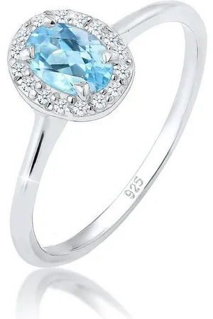 Elli DIAMONDS Verlobungsring Oval Topas Diamant Brillantschliff (0.08 ct) 925 Sterling Silber - Verkäufer: JULIE & GRACE GmbH
