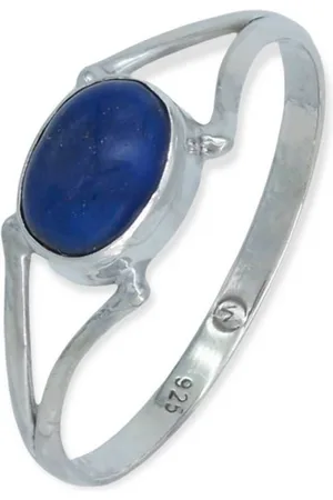 mantraroma Silberring TEKILI oval aus 925 Silber mit Lapis Lazuli (Ring mit Schmuckbeutel), Damenring aus 925er Silber - Verkäufer: