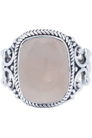 mantraroma Silberring SERAPANA aus 925 Silber mit Rosenquarz (Ring mit Schmuckbeutel) - Verkäufer: