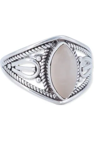 mantraroma Silberring DAHAB Ellipse aus 925 Silber mit Rosenquarz (Ring mit Schmuckbeutel), Damenring aus 925er Silber - Verkäufer: