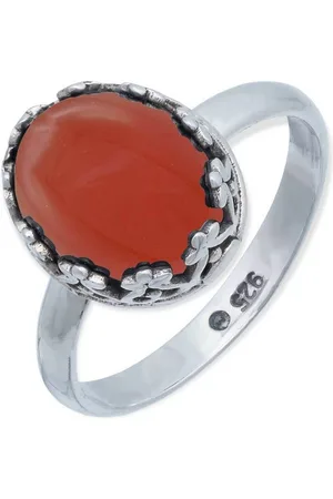 mantraroma Silberring NAPULO aus 925 Silber mit Karneol (Ring mit Schmuckbeutel), Damenring aus 925er Silber - Verkäufer: