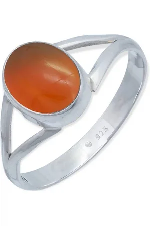 mantraroma Silberring HARDIN aus 925 Silber mit Karneol (Ring mit Schmuckbeutel), Damenring aus 925er Silber - Verkäufer: