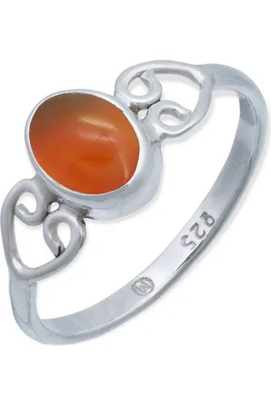 mantraroma Silberring ORITI aus 925 Silber mit Karneol (Ring mit Schmuckbeutel), Damenring aus 925er Silber - Verkäufer: