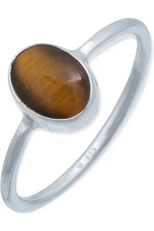 mantraroma Silberring SAMA oval aus 925 Silber mit Tigerauge (Ring mit Schmuckbeutel), Damenring aus 925er Silber - Verkäufer: